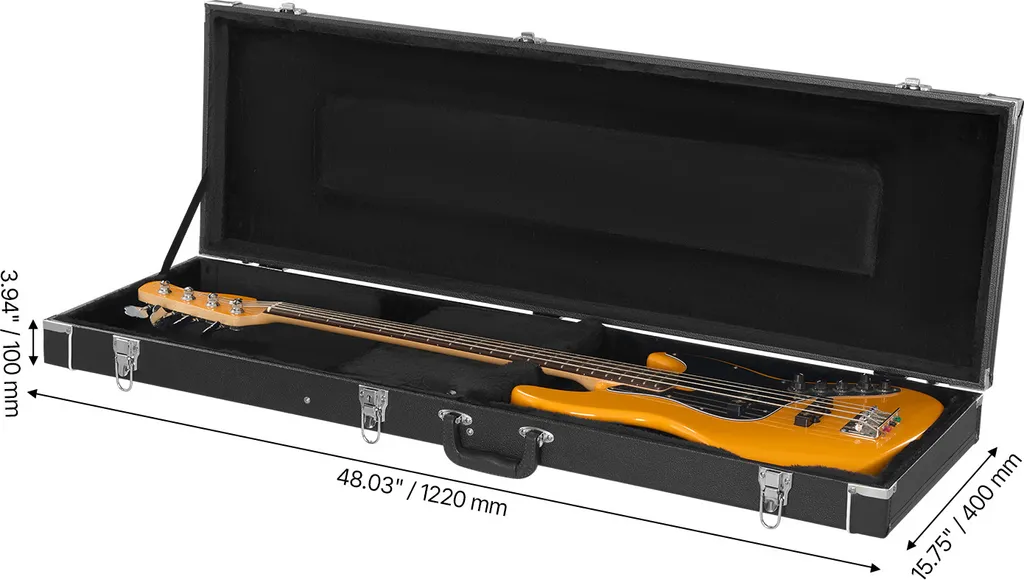 SucceBuy Étui Rigide Guitare Basse 48 Pouces - Coque PVC Imperméable - 8