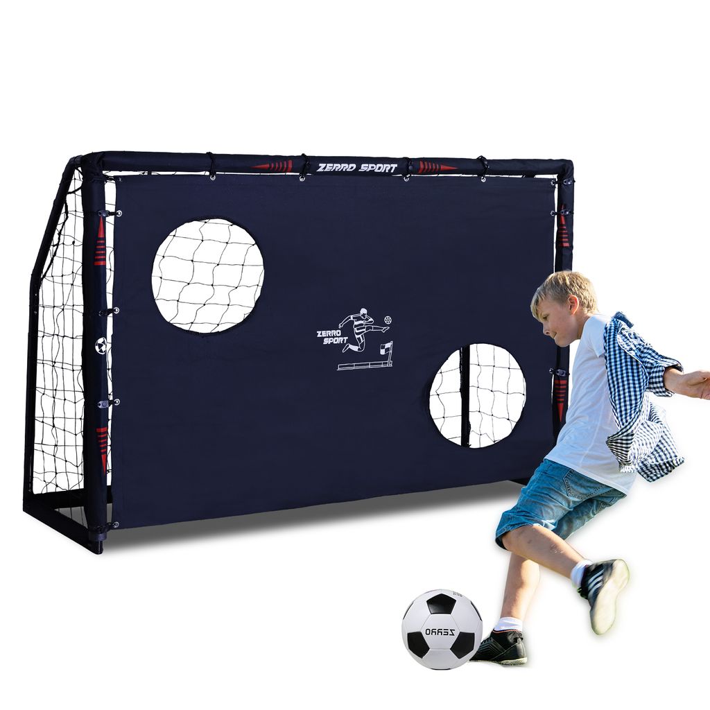 ZERRO Fussballtor Outdoor Fußballtor für Erwachsene und Kinder zum Spielen und Trainieren im Garten , Size:180cm mit Torwand und Fußball