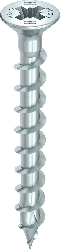 HECO-TOPIX-plus Beschlagschraube 4,5 x 40, Senkkopf, Pozi-Drive, Variables Vollgewinde, verzinkt blau, A3K 500 Stk