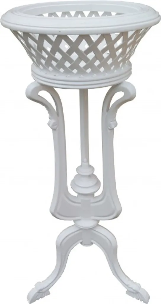 Porte-pots Baroque Bois Blanc Casa Padrino - Sculpture Artisanale 90cm