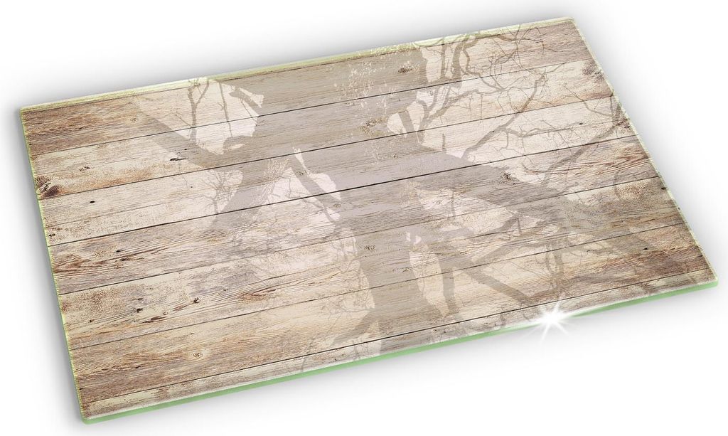 Unterlage für Kerzen Minimalistisch Glas Gummifüße - 52x30 cm - Holzbretter