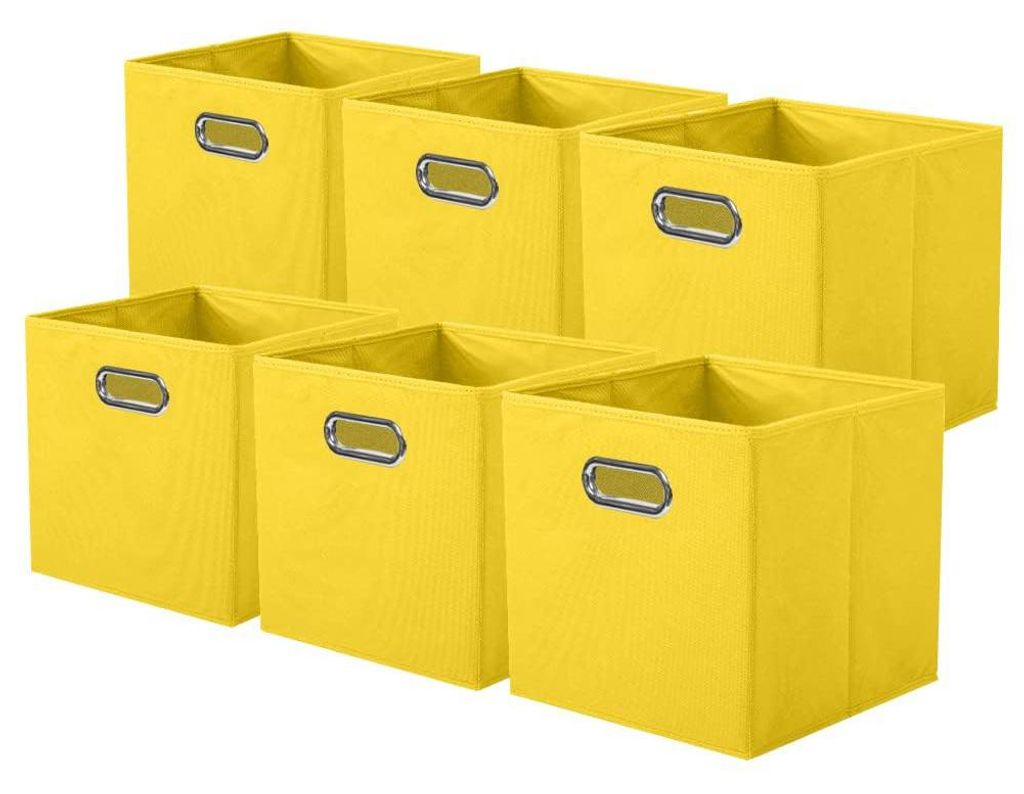 Stoffaufbewahrungsboxen, 6-teiliges Set faltbarer Aufbewahrungswürfel mit Metallgriff für Kleiderschrank und Spielzeug
