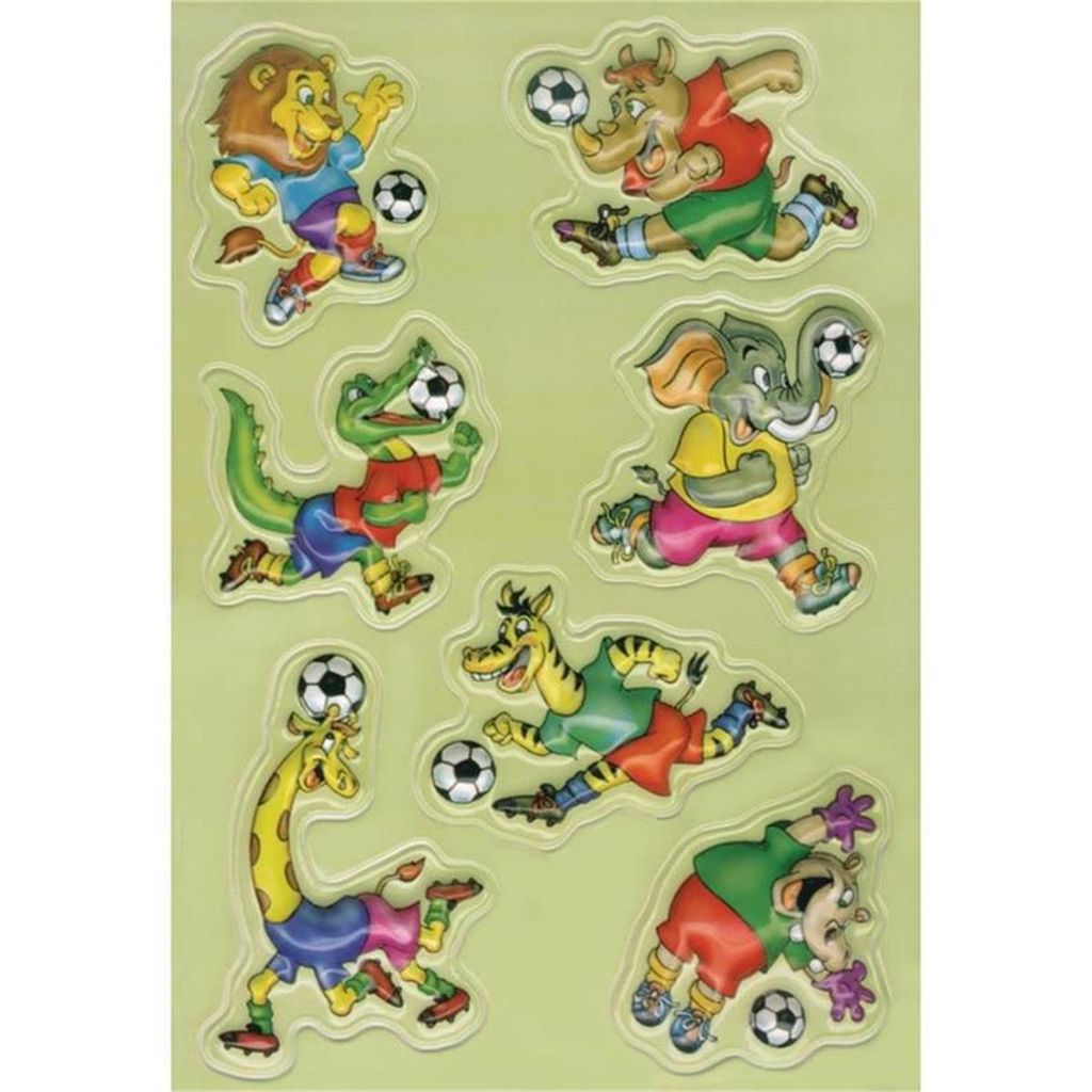 pfiffige 3D-Sticker mit bunten Fußballtieren der Reihe Produktbild 