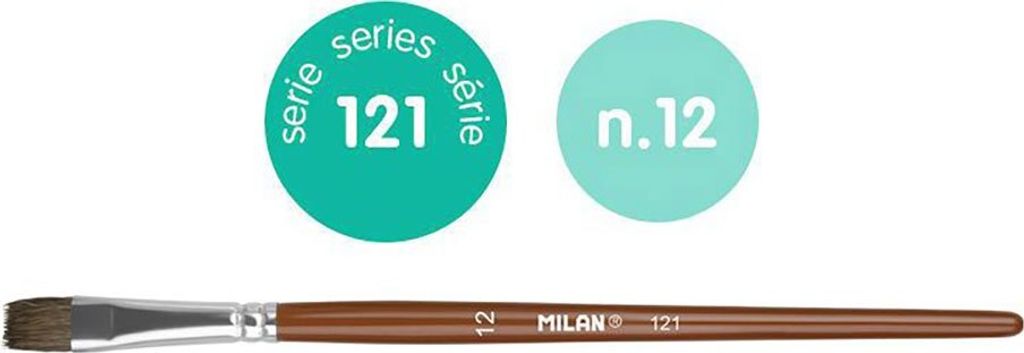 Milan Polybagr Flacher Schulmalpinsel Serie 121 Nr. 12 Braun Braun One Size