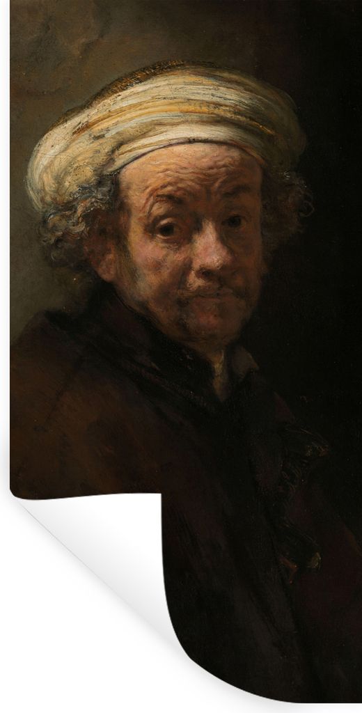 MuchoWow Wandtattoo Wandsticker Wandaufkleber Selbstbildnis als Apostel Paulus - Gemälde von Rembrandt van Rijn 60x120 cm Selbstklebend und Repo...
