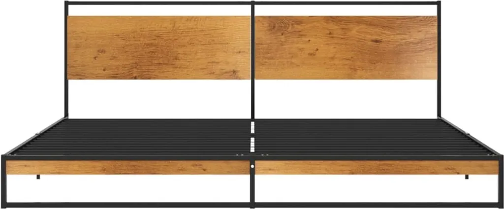 Lit métal 200x200 cm avec sommier intégré en acier design industriel