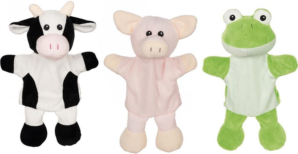 Handpuppen Kuh, Schwein, Frosch (mit Beinen)