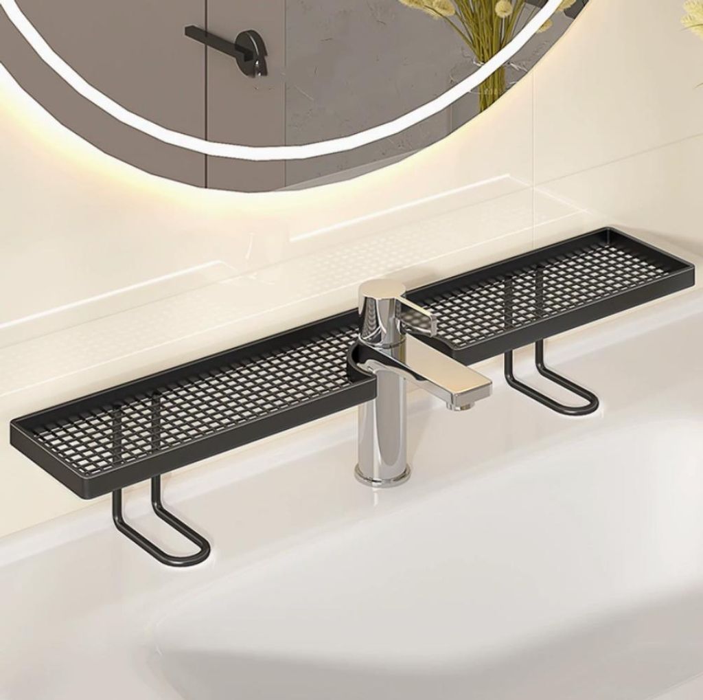Waschbecken Ablage, 50CM Waschbecken Organizer Regal, Duschablage Ohne Bohren Badezimmer Organizer für Bad Küche
