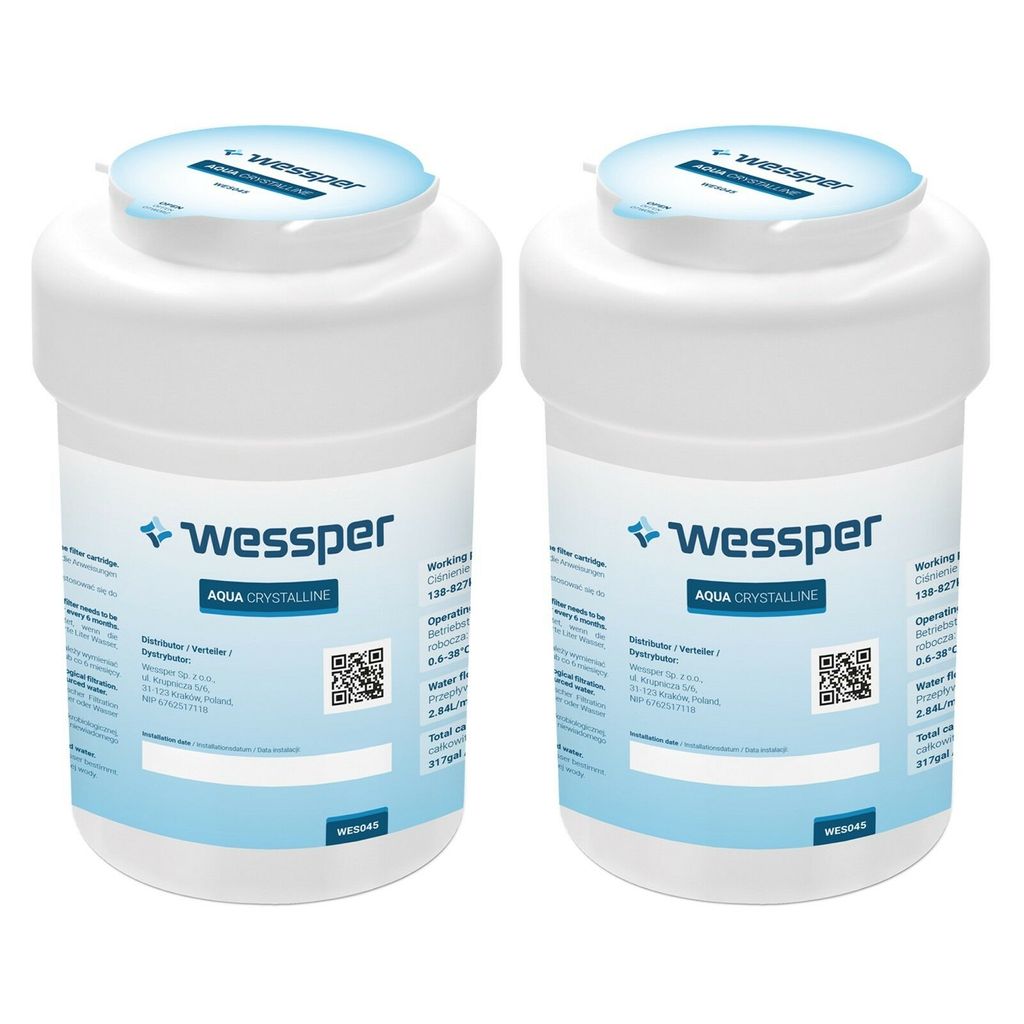2x Wessper Kühlschrank Wasserfilter ersatz kompatibel mit GE MWF GE GWF 53-WF-07GE WF07 101057A