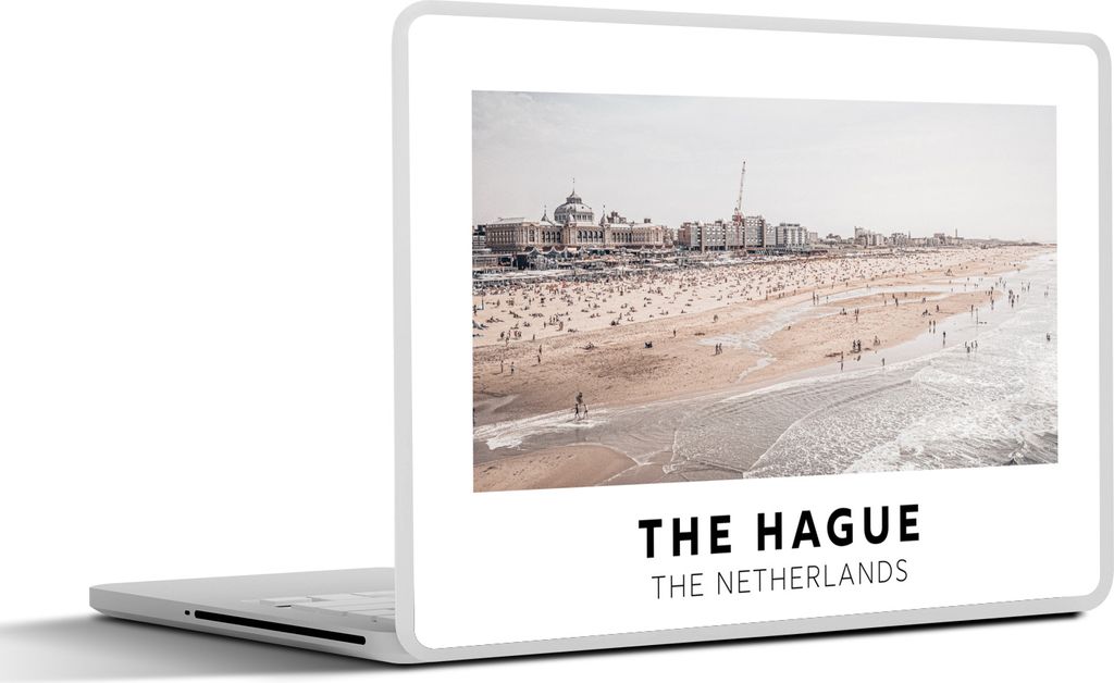 MuchoWow Laptop Aufkleber Sticker Cover Niederlande - Den Haag - Strand 40x30 cm - Laptop Dekoration - Selbstklebend
