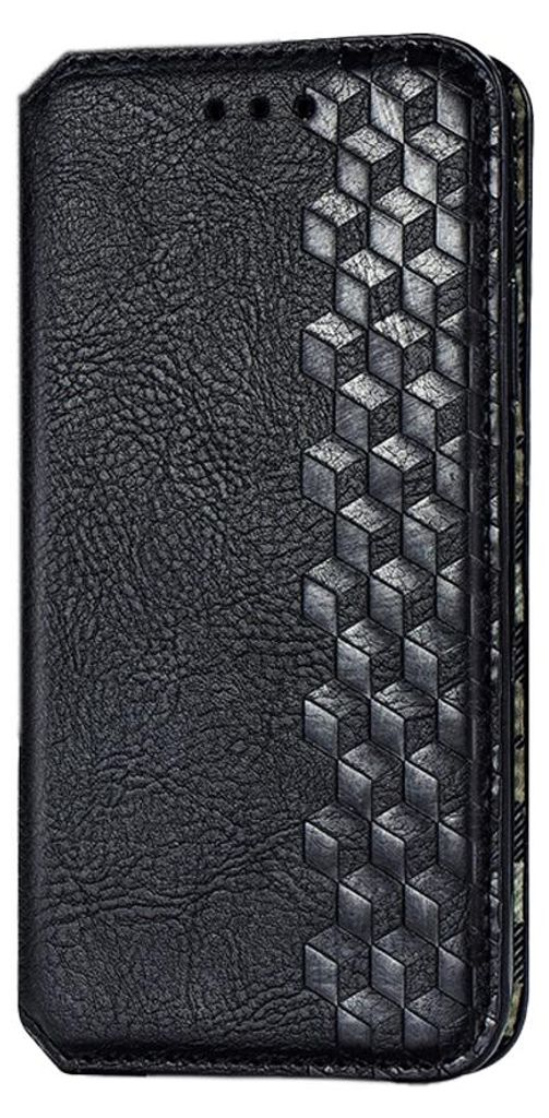 Schwarze Leder-Klapphülle mit Fächern, Schutz gegen Stürze, Kratzer und Stöße, magnetischer Verschluss für iPhone 14