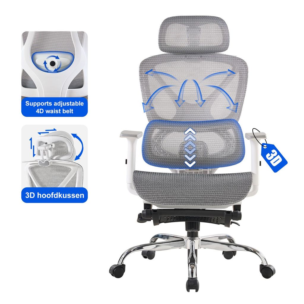 SevenComfort Sedia da ufficio ergonomica  con poggiapiedi Immagine del prodotto 