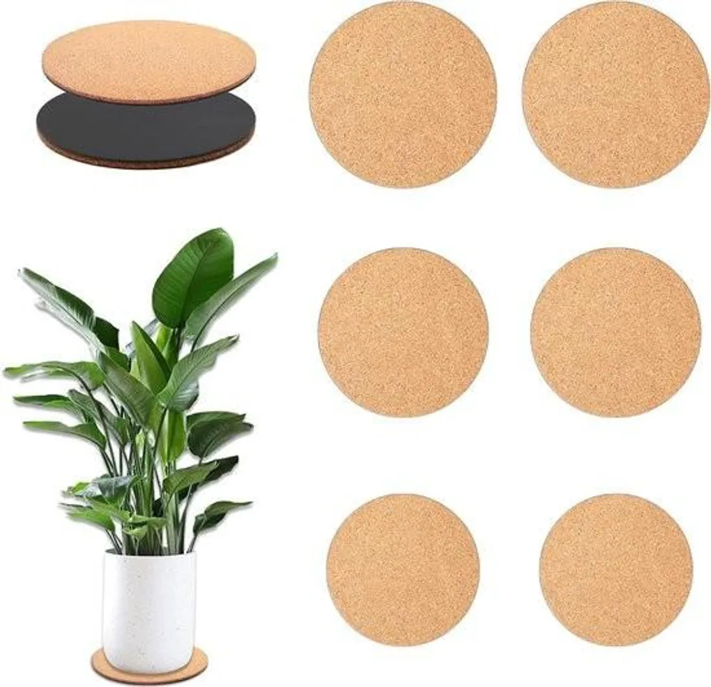 Dessous de plat pour table en bois, set de 6 pièces en liège