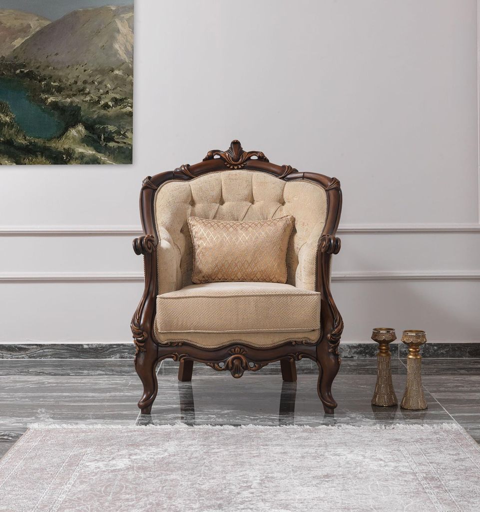 Polstersofa Sofa Sofagarnitur Couch Stoffsofa Beige Produktbild 