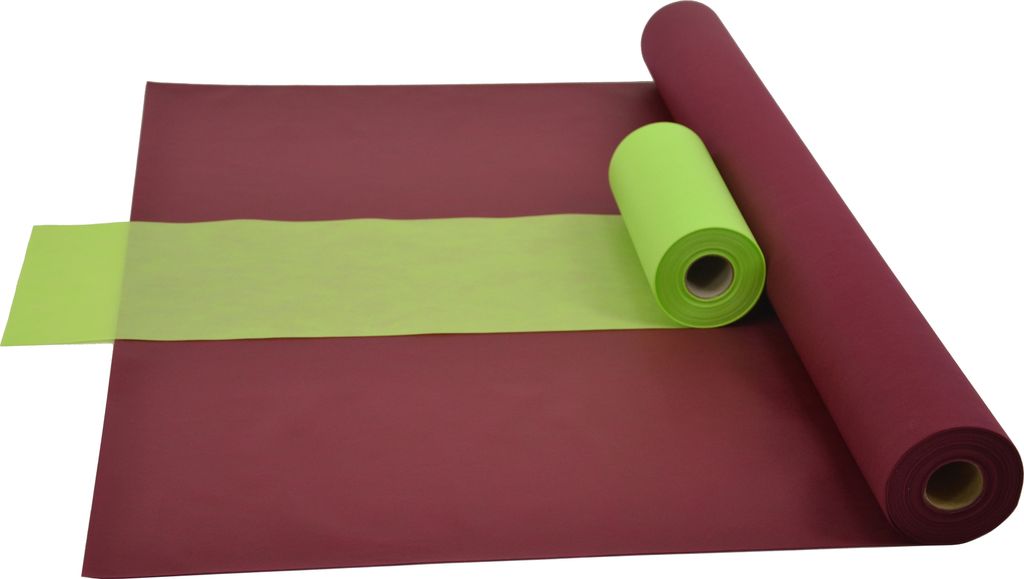Sensalux Kombi-Set 1 Tischdeckenrolle 1mx25m bordeaux+Tischläufer 30cm apfelgrün