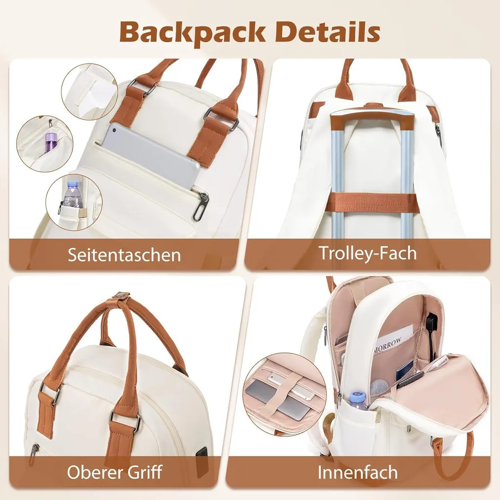 Set de Bagages Rigides 3 Pièces avec Roulettes Multidirectionnelles ABS - 6