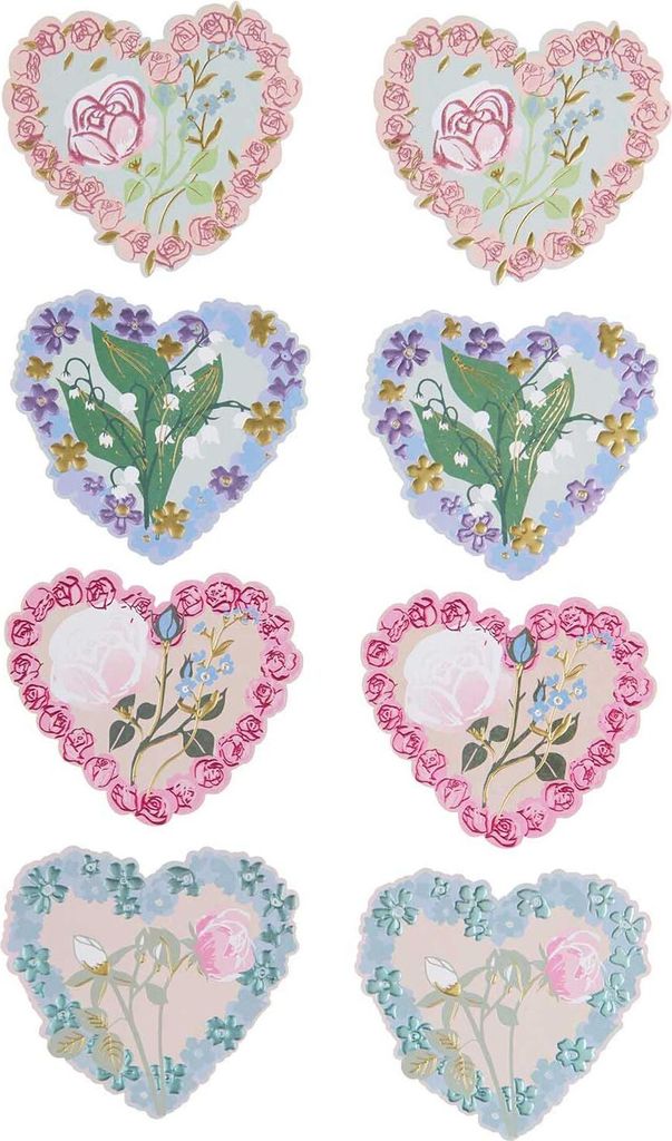 Kartenset La Vie en Rose, HerzenMIX, 8 Karten, 8 Umschläge, Produktbild 