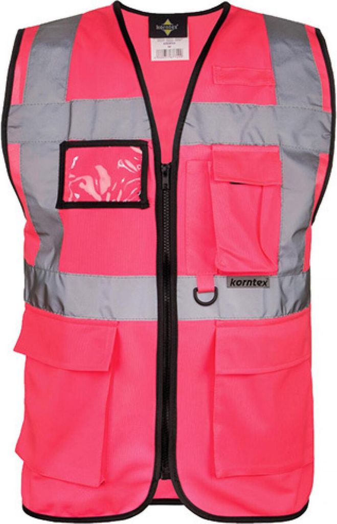 Korntex KXMF | Multi-Funktions-Warnweste Executive - Farbe: Neon Pink - Größe: S
