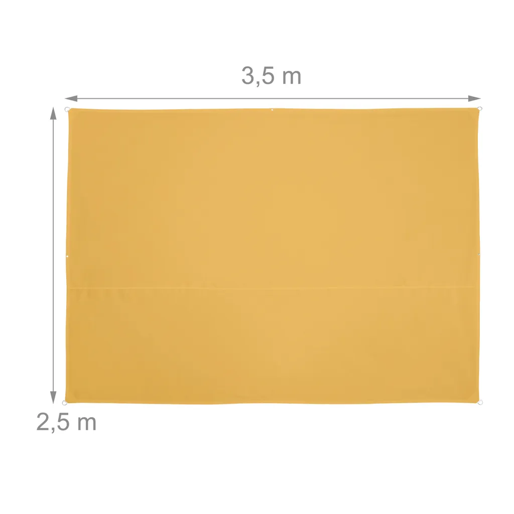 Voile solaire rectangulaire jaune anti-UV avec oeillets de fixation - 4