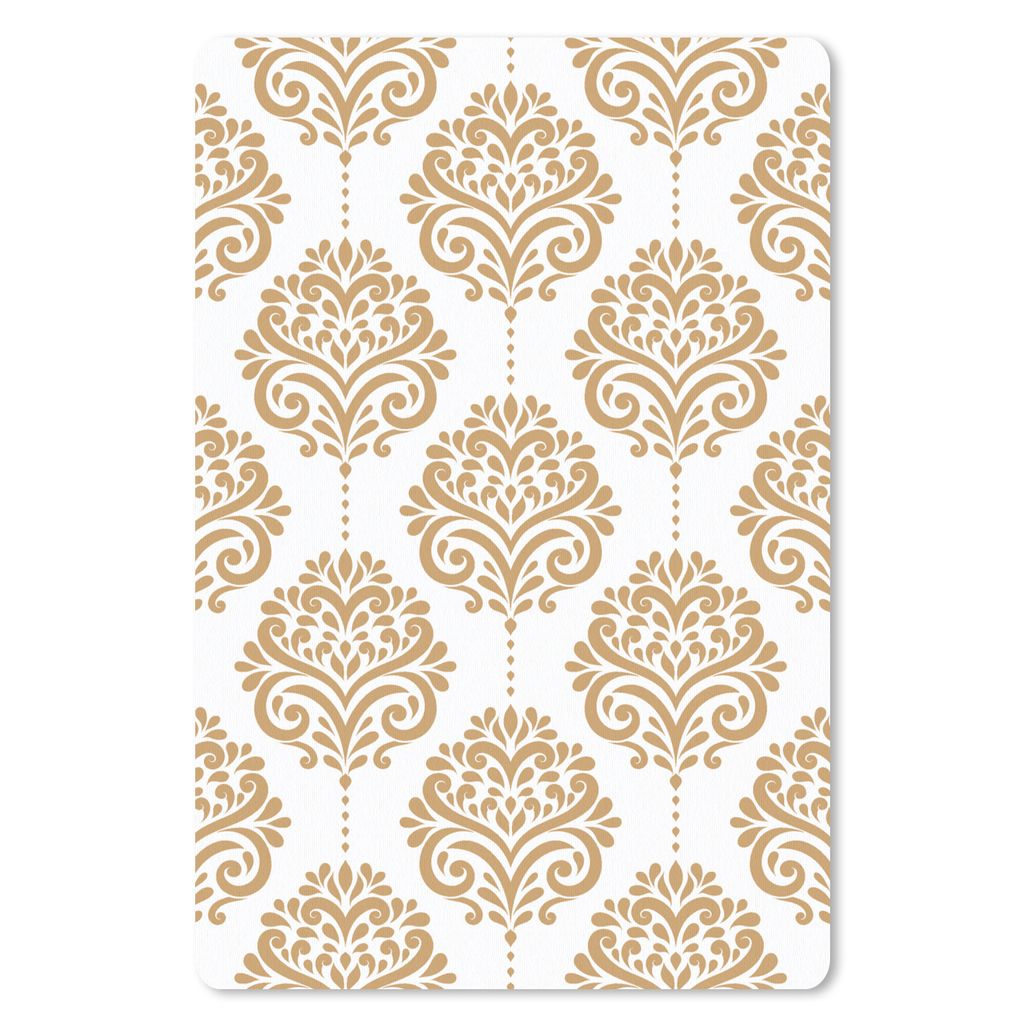 MuchoWow Mauspad Mousepad Vintage - Blumen - Gold - Design 40x60 cm - Mousepads - Maus Mat - Pad - Mausunterlage - Schreibtisch Accesoire