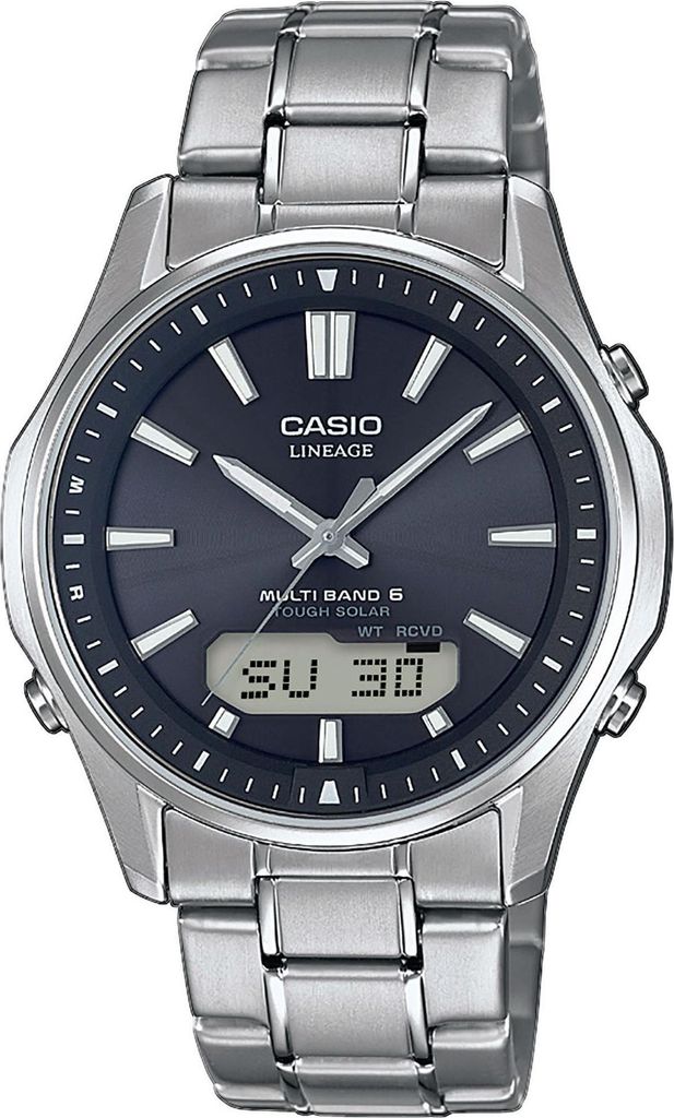 A close-up studio shot of a Casio watch.