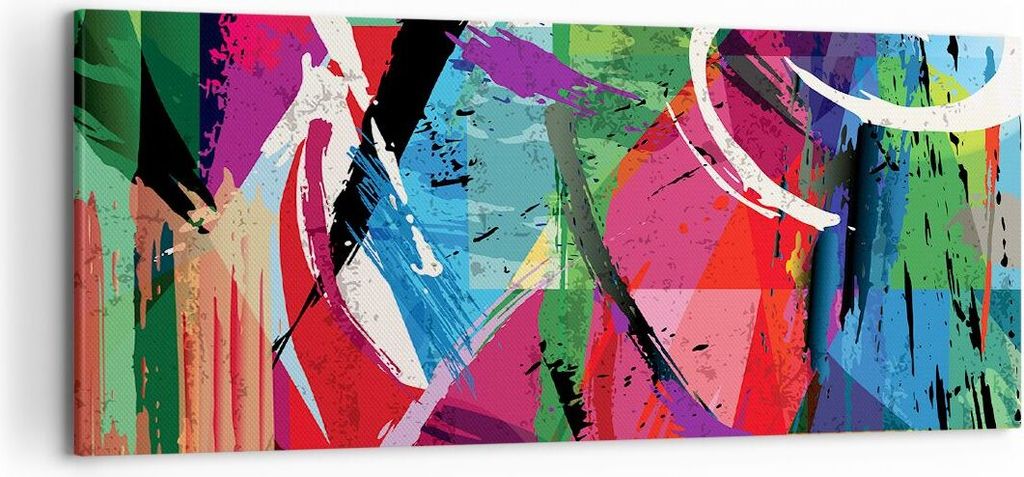 Bild auf Leinwand - Leinwandbild - Abstraktion modern - 120x50cm - Wand Bild - Wanddeko - Leinwanddruck - Bilder - Kunstdruck - Wanddekoration - Le...