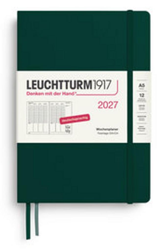 Wochenplaner Medium A5 Forest Green 2027 Produktbild 