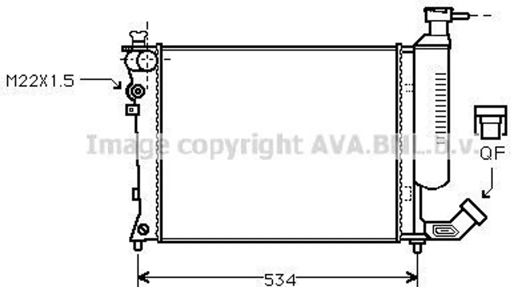 Radiateur PRASCO CNA2059 pour Xsara et 306 - Remplacement OE 1301J8