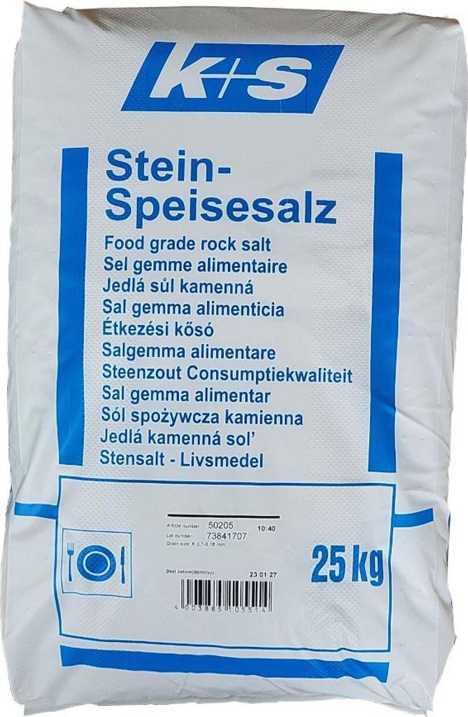 K+S Stein Speisesalz 0,7-0,16 25kg Kochsalz Gewürz Produktbild 
