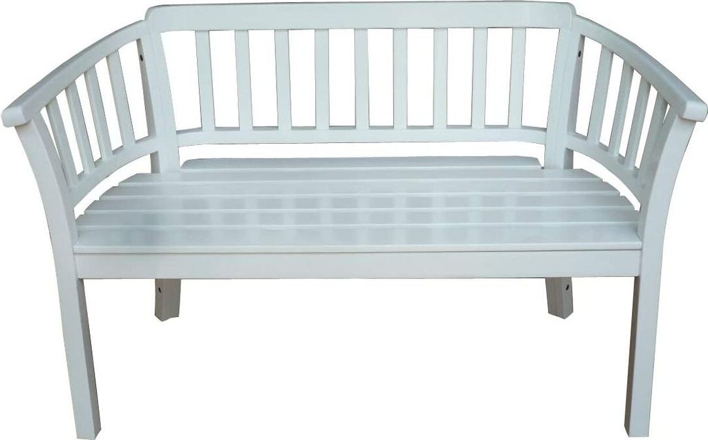 Gartenbank Bank Sitzbank Veronica 2er Sitz weiß gewischt