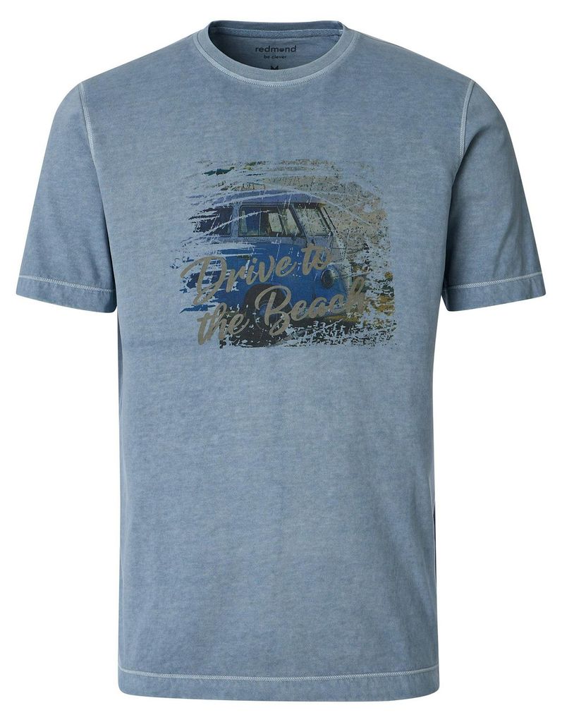 Redmond Übergrößen T-Shirt blau used Frontprint