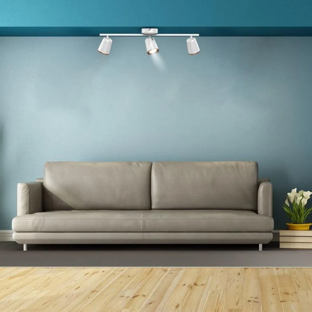 Luminaire 3 spots orientables blanc 60cm pour éclairage chaud modulable