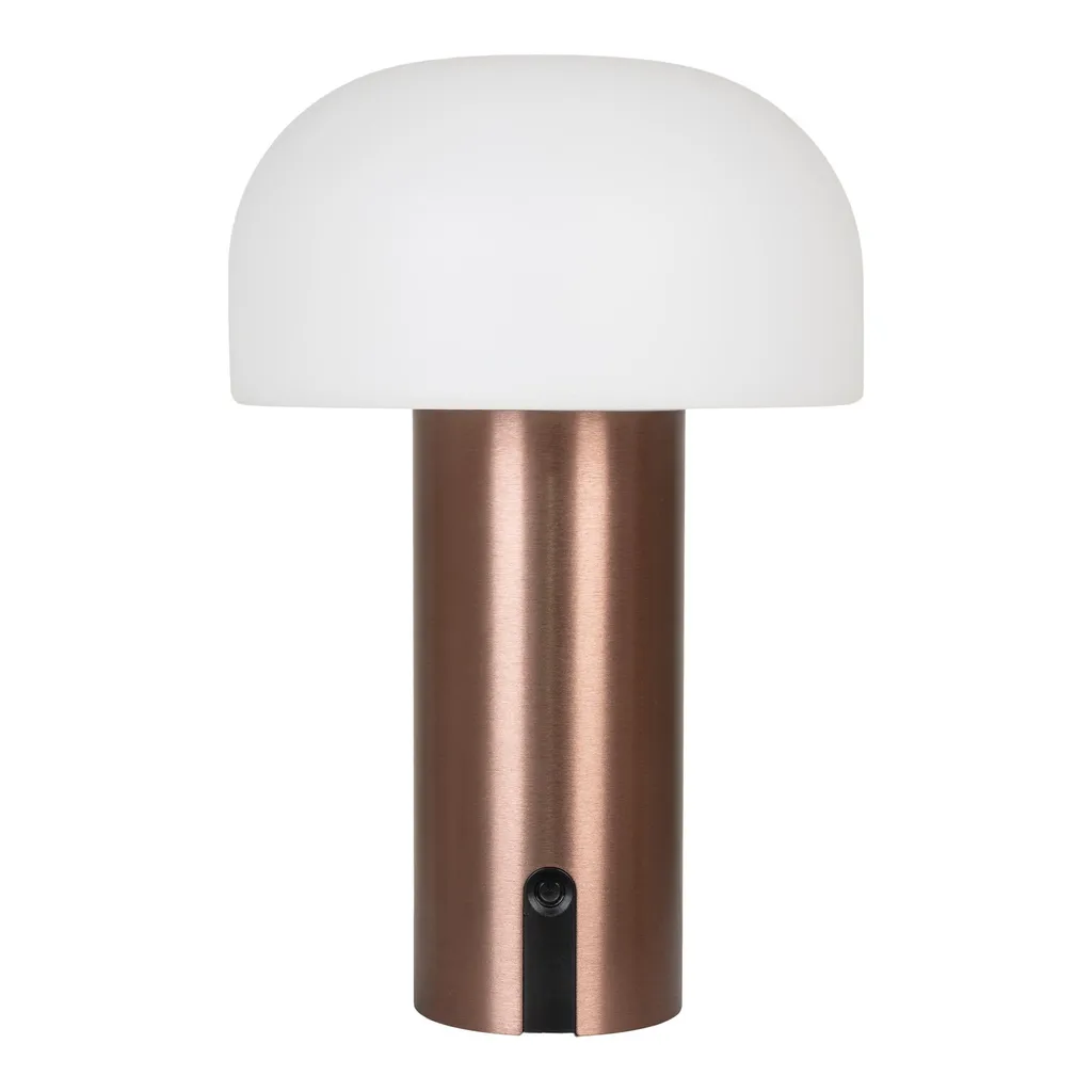 Lampada da esterno Soham a LED ricaricabile, bianca, decoro rame.