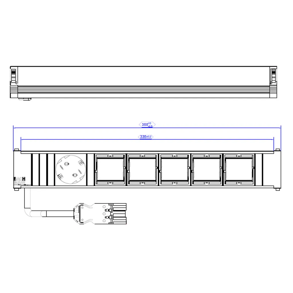 Solution Gestion de Câbles BACHMANN CONI Large 1 Prise 5 Slots ABD - 2