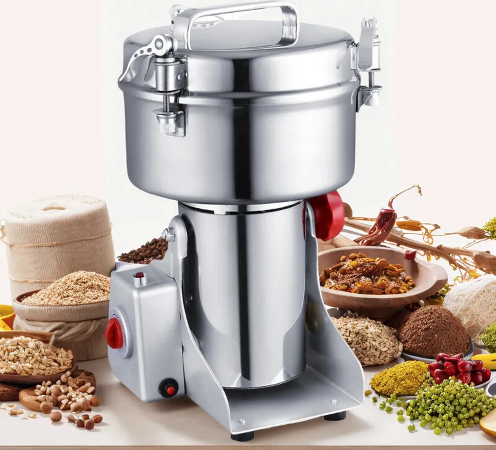 Moulin électrique pour farine maison et épices sèches 2000g inox 4000W