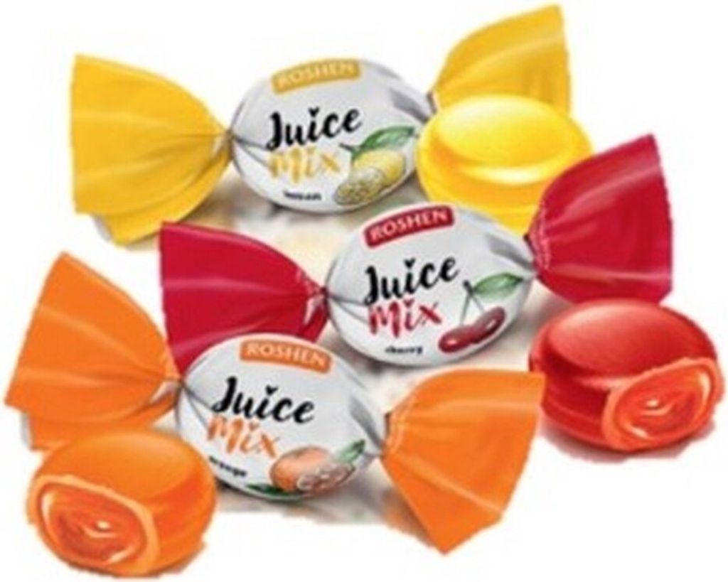 Roshen barevné bonbony směs tvrdý karamel s ovocnou náplní Obrázek produktu 