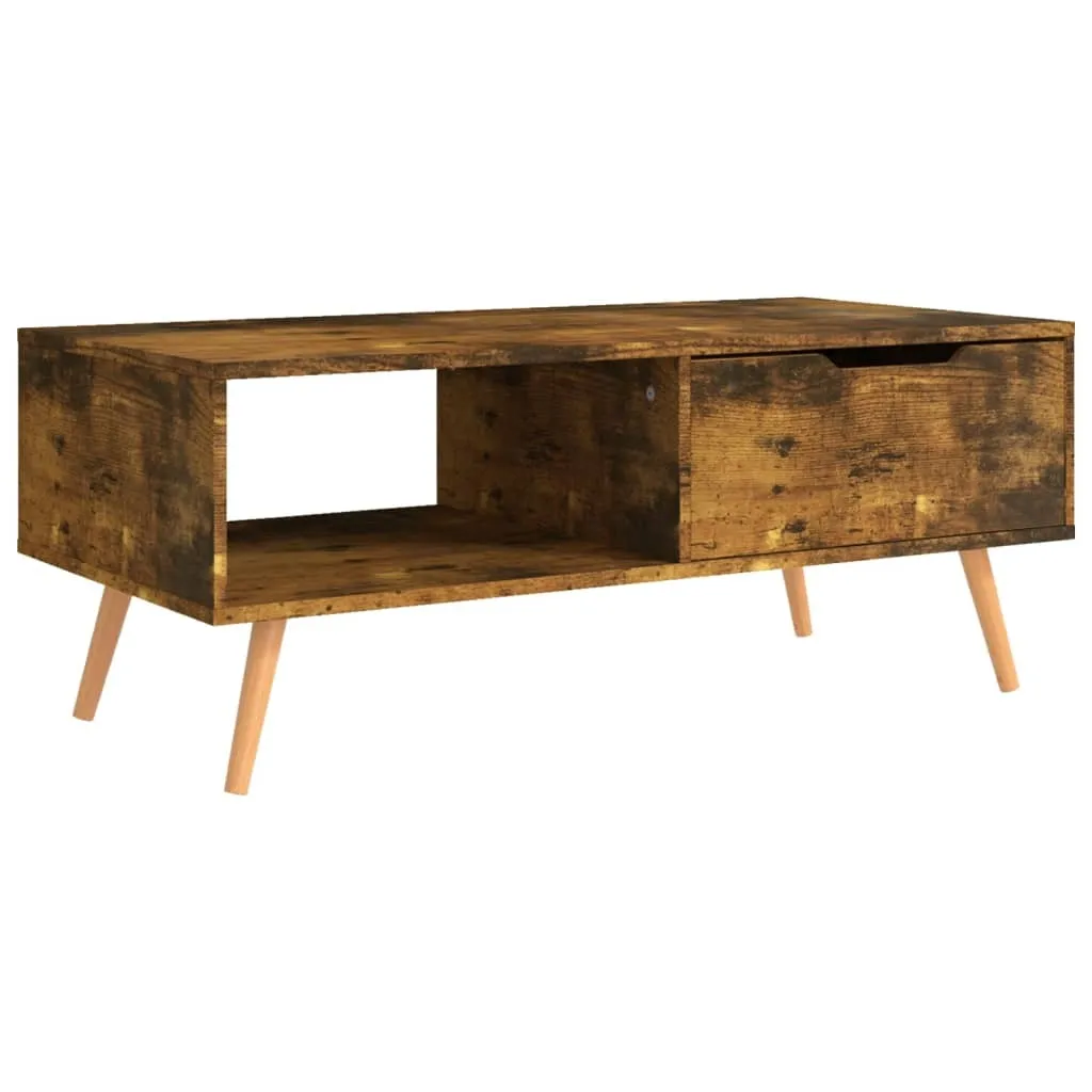 SYFAX™ Tavolino Salotto in Legno Multistrato Rovere Fumo - 100cm