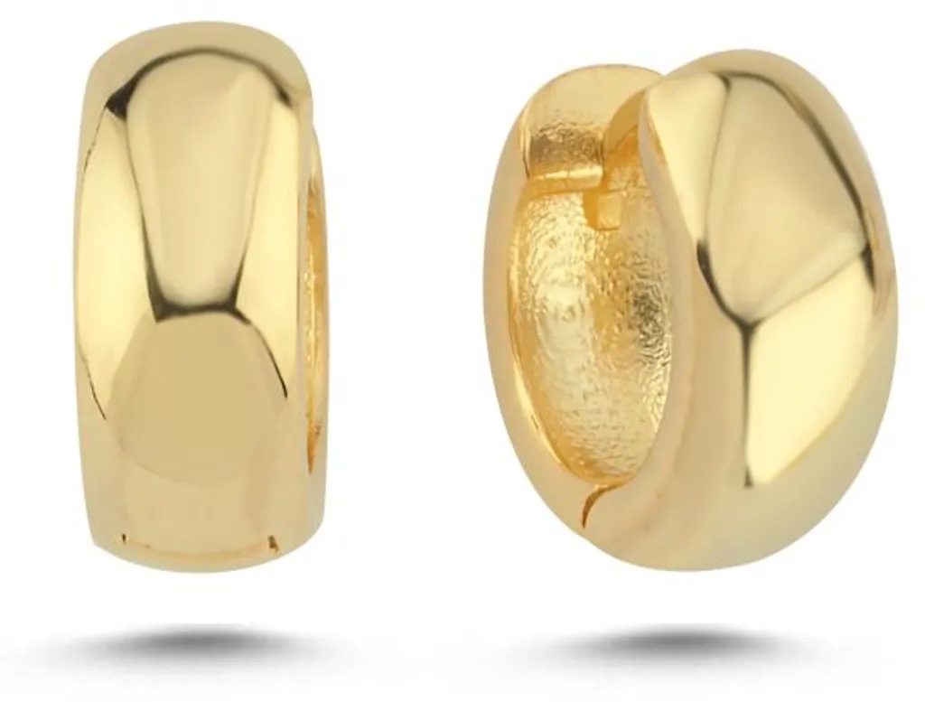 Créoles en argent 925 doré à l'or fin 18k - Boucles d'oreilles 15mm
