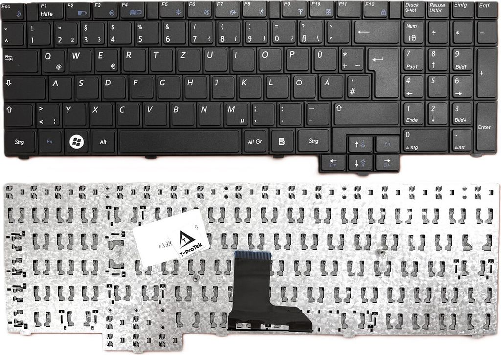 DE - Schwarz Tastatur Keyboard mit Beleuchtung kompatibel für Clevo W655