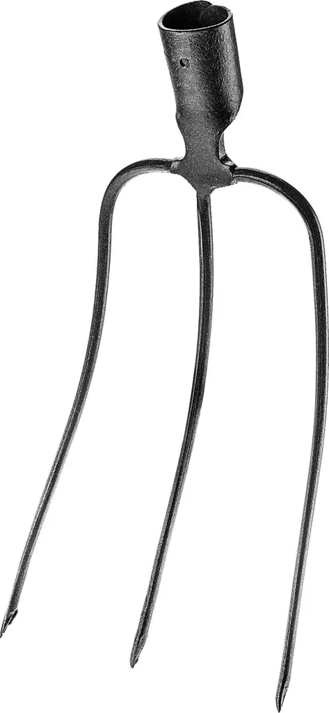 Fourche à fumier en acier à 3 dents sans manche pour ramasser les crottes