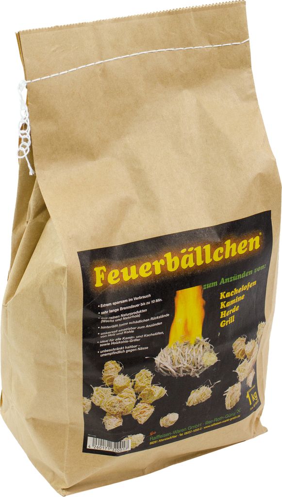 A bag of fire starters on a white background.