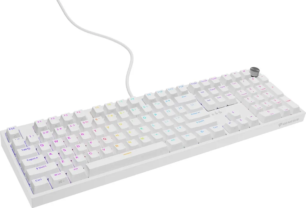 Clavier mécanique silencieux Genesis THOR 404 RGB Blanc Outemu Peach US
