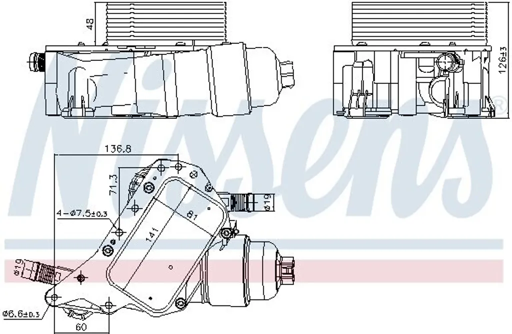Radiateur d'huile moteur pour Renault Mégane III et Scénic - NISSENS 91339