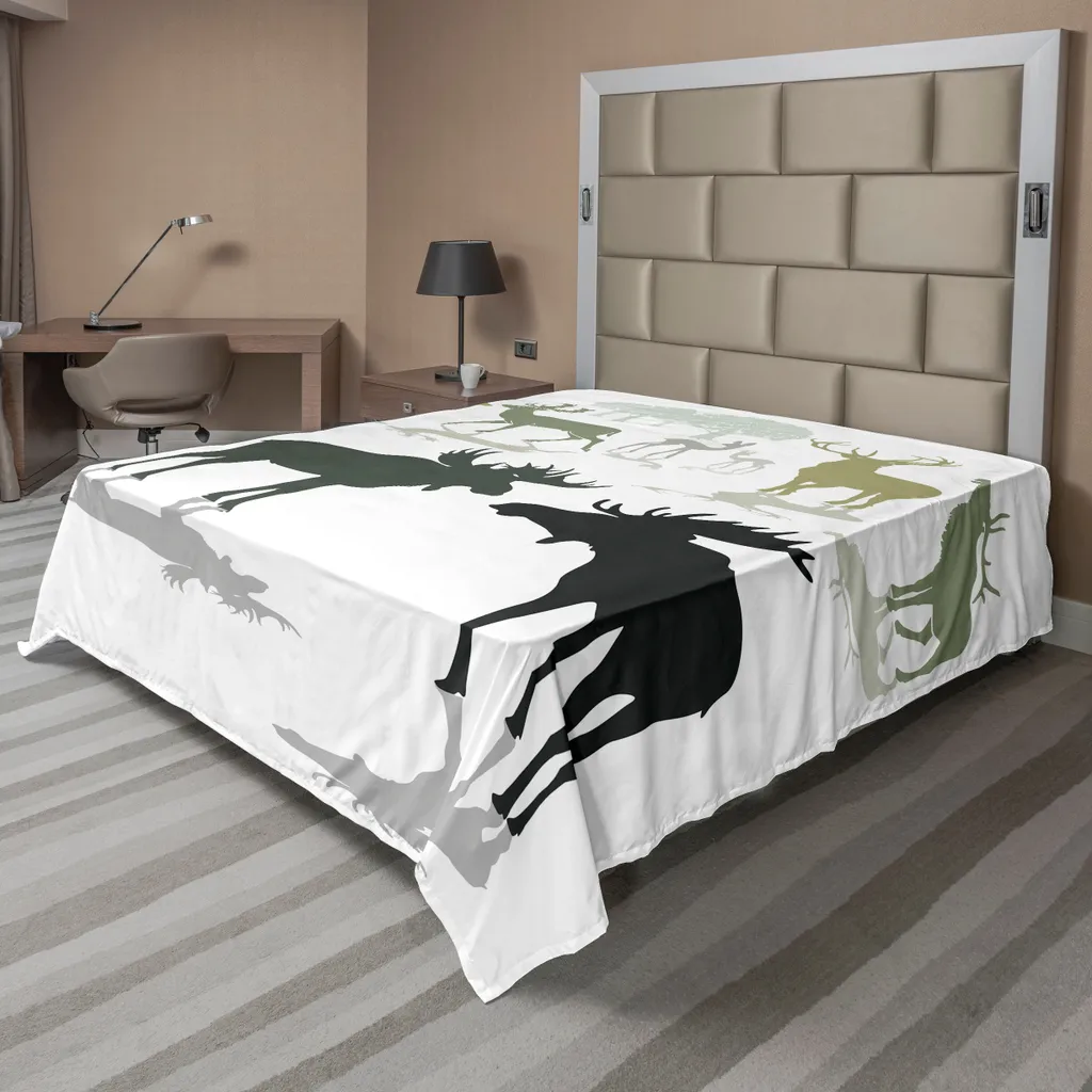 Drap de lit décoratif en microfibre douce thème Habitat Naturel Vert