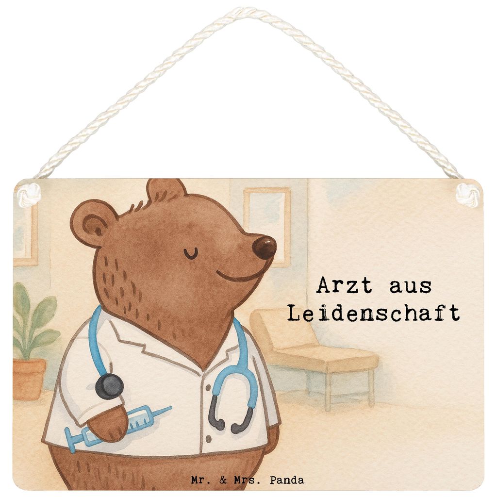Mr. & Mrs. Panda Schild Arzt Leidenschaft Design DIN A4 - Weiß - Geschenk, Krankenhaus, Arztpraxis, wandtafel, kleine aufmerksamkeit, Beruf, Wandb...