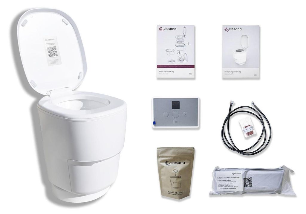 Clesana C1 wasserlose Toilette mit Rund-Sockel Produktbild 