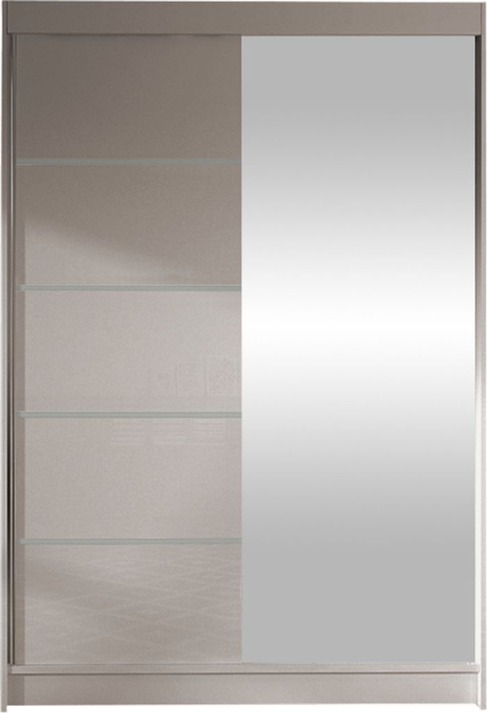 MIRJAN24 Schiebetürenschrank Lino III, mit Spiegel, Kleiderschrank vom Hersteller (Cashmere, ohne Beleuchtung)