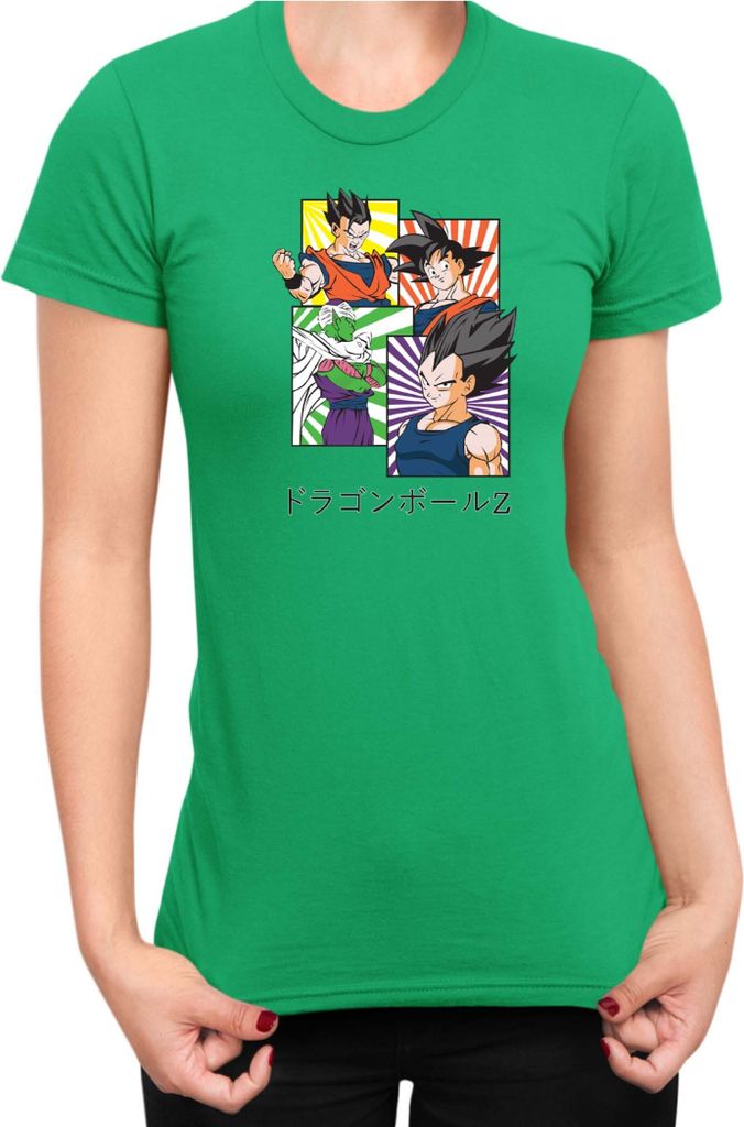 Damen T-Shirt Dragon Anime Manga Ball Z Goku 41, Lady S / Grün