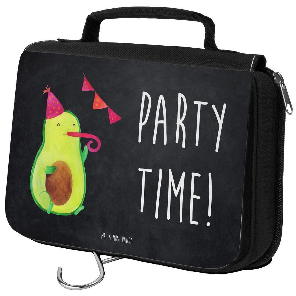 Mr. & Mrs. Panda kulturtäschchen Avocado Party Zeit - Kreidetafel - Geschenk, Glücklich, kosmetiktäschchen, Make-Up Tasche, Kulturbeutel, beauty...