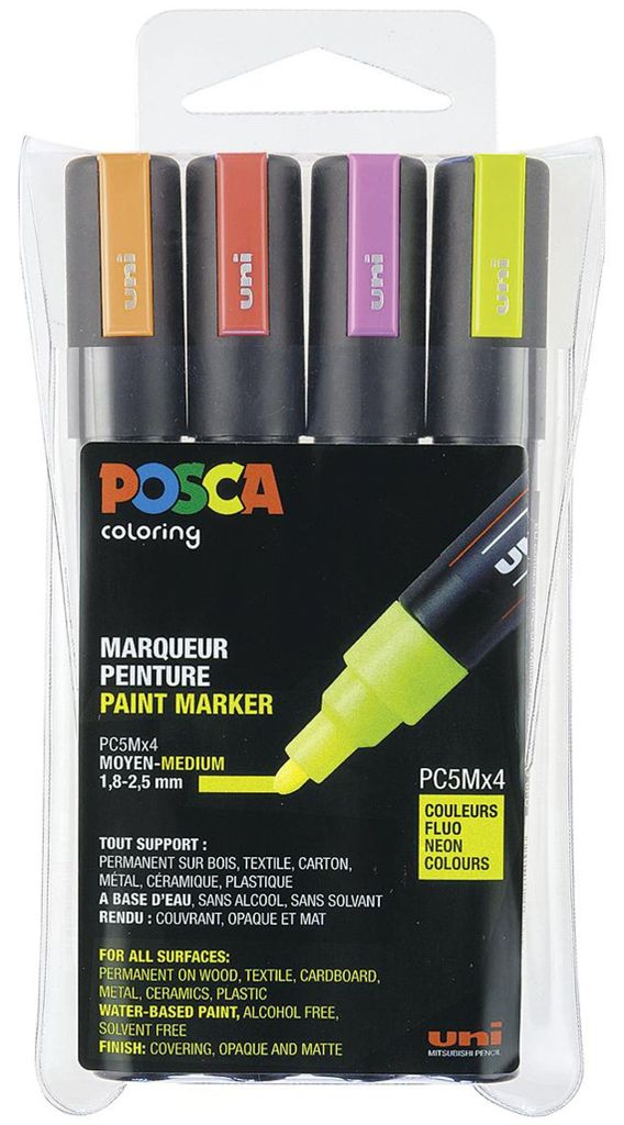 POSCA PC5M/4A ASS10 Marcatore a pigmenti POSCA PC-5M, Immagine del prodotto 